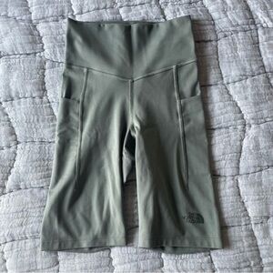 {the north face} olive green bike shorts